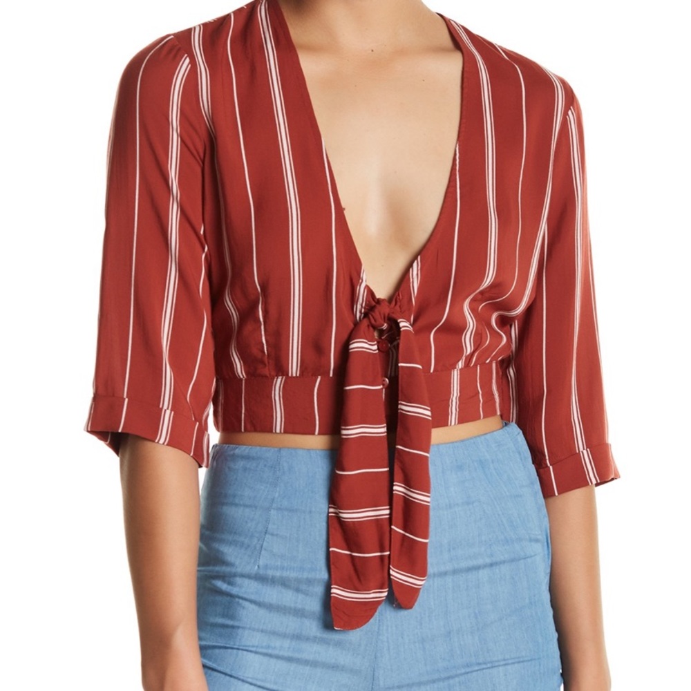 Amuse Society Cantina Stripe Crop Top
